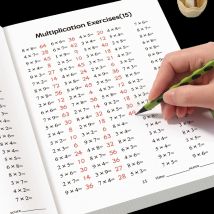 48-stronicowy zeszyt ćwiczeń z tablicą mnożenia dla dzieci, zeszyt do ćwiczeń mnożenia i dzielenia 9×9, karty edukacyjne z mnożeniem i dzieleniem, zeszyt ćwiczeń z arytmetyki, narzędzia do poprawy