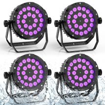 U'King 4PCS Impermeabile LED Par Luce 24x15W RGBWA + UV 6IN1 LED Luce da palcoscenico DMX512 Effetto stroboscopico per discoteca Dance Party DJ Luce