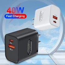 Total 40W USB Fast Charger PD Quick Charge Phone Charger EU/US Plug Adapter For iPhone Xiaomi Samsung Huawei USB C Wall Charger