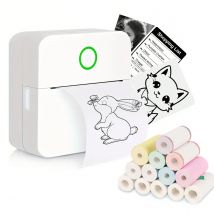 Tragbarer Mini-Drucker, tintenloser Aufkleberhersteller, frei geschnittener kleiner Taschendrucker, tragbarer Thermodrucker für Foto-Tagebuch, Notizen, Memo