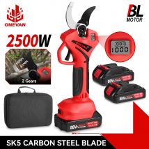 ONEVAN 55mm Brushless Elettrico Potatura Cesoie Cordless 2 Marce Forbici Albero da Frutto Bonsai Taglierina da Giardino Per 21V 18V Batteria