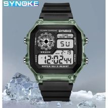 SYNOKE Digitaluhren für Herren, Sport, leuchtend, multifunktional, wasserdicht, Damen-Armbanduhr, Outdoor und Laufen, Student, sieben Lichter