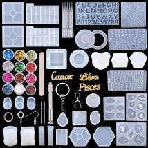 Silicone Resin Molds Kit Epoxy Resin Casting Molds Set Keychain Silicone Moule For Earring Jewelry Making DIY Craft Art Supplies