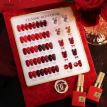 Dannycoll TPO/HEMA/TMPTA  Free 30PCS Fall Winter Brown Red Gel Nail Polish Set With Color Card Korean Soak Off UV LED Gel 15ml