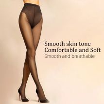 Kave 1/2 Pairs Women's Sheer Tights Control Top Pantyhose with Reinforced Toes High Elastic Sexy Butterfly Crotch Tights