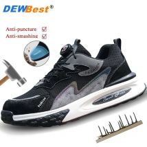 Herren schuhe atmungsaktiv geruchs neutral vier Jahreszeiten Knopf leichte Anti-Smash Anti-Pannen stoß dämpfende Arbeits schuhe