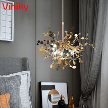 Lampada a sospensione nordica a LED in acciaio inossidabile per interni Dcora Camera da letto Lampadario a LED Apparecchi di illuminazione per soggiorno Oro /Argento Nuovo