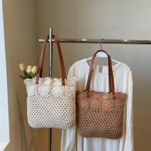 JIOMAY 2025, gewebte Schultertasche für Damen, Seil-Geldbörse, leichte Boho-Chic-Tasche für Markttage, Wochenendabenteuer