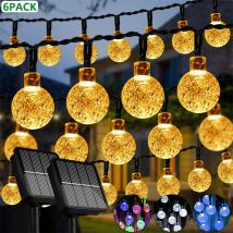 Luci a stringa solari a LED per esterni 60 luci a globo di cristallo impermeabili con 8 modalità di luce da giardino per decorazioni per alberi di feste in patio