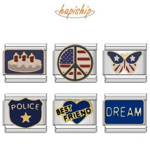 Hapiship Neue Original Daisy Fashion Dream Beast Freund Italienischen Charme Fit 9mm Armband Edelstahl Schmuck Machen DJTop054