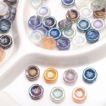 20 Stück 14 mm facettierte Glaskristalle, runde Blumenform, Glas-Abstandsperlen für Schmuck, Armbänder, Halsketten, DIY-Handwerk, Zubehör