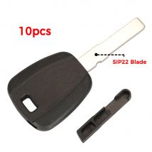 Jingyuqin 10 pz Per Fiat Chiave Borsette Caso Nero Vuoto Per Fiat 500 Ducato Transponder Chiave Auto Uncut SIP22 Lama di Ricambio