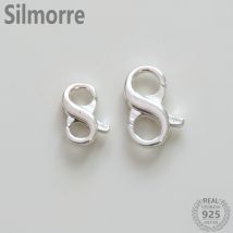 1 Stück 100 % massives 925er-Sterlingsilber, achtförmige Verschlüsse, Haken für DIY-Armbänder, Halsketten, edles Schmuckzubehör