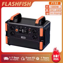 Flashfish F132 Stazione di alimentazione portatile da 1000 W Batteria da 1041,6 Wh Generatore solare Generatore di backup domestico Alimentazione mobile da campeggio all'aperto