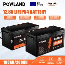 Batteria Lifepo4 ad alta corrente 12V 24V 100Ah 200Ah Ciclo di lunga durata BMS integrato IP65 Supporta serie e pacco batteria parallelo
