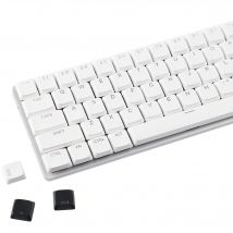 YMDK 127 Keys White Black Ultra-slim Low Profile Dye-Sub Backlit Shine Through Keycaps for Nuphy Keychron MX Keyboard