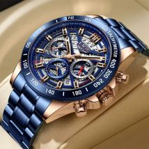 LIGE 2024 New Men Watch Top Brand Luxury Hollow Watch Men impermeabile Sport cronografo al quarzo