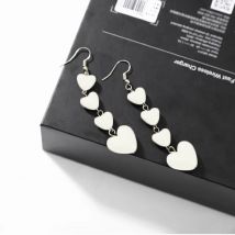 Vier-schichten Süße Herz Anhänger Frauen Hängen Ohrringe Rot Farbe Acryl Haken Ohrringe für Mädchen Koreanische Mode Ohr Schmuck