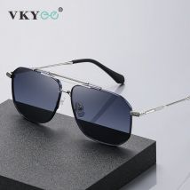 VICKY Neu in quadratischer, polarisierter Sonnenbrille für Herren, UV400, Doppelstrahl, quadratisch, kann individuell angepasst werden, Myopie-Rezept-Sonnenbrille 8538