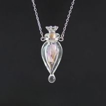 Mode Glas Parfüm Ätherisches Öl Flasche Anhänger DIY frauen Parfüm Wunsch Knochen Asche Lanugo Duft Enhancer Halskette