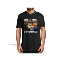 Raccoon Let's Eat Trash &amp Get Hit By A Car TShirt Novelty Funny Men TShirt Humor Women Men Tee Oversized T Shirt Ropa Hombre