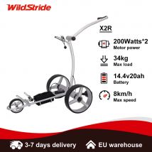 Wildstride Ferngesteuerter Golfwagen Elektrisch 14,4V 20Ah Akku 8KM/H Geschwindigkeit 34KG Max. Belastung 30 Grad Steigfähigkeit Timer Tempomat Buggy X2R