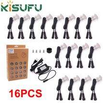 10/16PCS LED-Deckleuchte für den Außenbereich, wasserdicht, DC12V, versenkte unterirdische Glühbirnenlampe, EU/AU/UK/US-Stecker für Hof, Garten, Treppenstufen