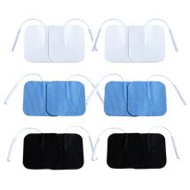 4 x 4 cm wiederverwendbare Elektrodenpads mit 2 mm Stecker für TENS-Massagegerät, Vlies-Elektroden-Patch