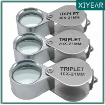 10-30X Lente d'ingrandimento tascabile Lente d'ingrandimento per gioielli Lente d'ingrandimento pieghevole con diamante Lupa Triplet Gioiellieri Lente d'ingrandimento per occhi