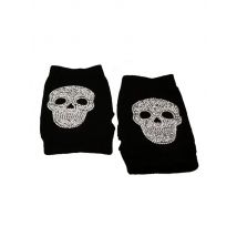 Cartoon Animals Skull Winter Rivet Typing Glove Women Warm Knit Diamonds Sequins Cool Fingerless Touch Screen Dancing Mitten G50