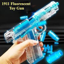 Taktische leuchtende Spielzeugpistole, transparente Schale, die weiche Kugel auswerfen, für Kinder, Jungen und Erwachsene, Airsoft-Pistole, Kinder-Geburtstagsgeschenk