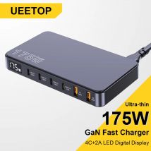 Ueetop 175W USB C GaN Charger LED Display PD QC 4.0 3.0 Type C Quick Charge for Samsung iPhone Phone MacBook Laptop Fast Chagers