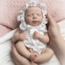 Aizwa1 13 Zoll Silikon Reborn Baby Mädchen Puppe Handgefertigte Weiche Neugeborenen-Mädchenpuppe für Geburtstagsgeschenke