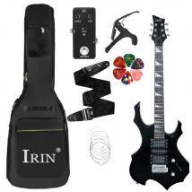 IRIN 6 corde chitarra elettrica nera Campus Student Rock Band Trendy Play chitarra elettrica dotata di cinghie per effetti