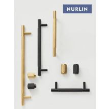 Nurlin Brass  Diamond-cut Cross Knurl Pattern Gold Black Cabinet Handles Wardrobe Pull T-bar Knobs 500mm Long Available Kitchen