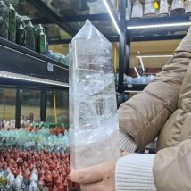 1kg 7-9cm Natura opal punkt kryształowy sześciokątny pręt punkt kryształ kwarcowy Ornament mineralny nowoczesna dekoracja wnętrz mały Decora prezent