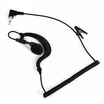 3,5-mm-Ohrbügel-Headset für Walkie Talkie, Einzelohr-Radio-Ohrhörer mit Clip, Einzelkopfhörer mit Spiralkabel