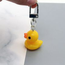 1PC Harz Gelbe Ente Schlüsselbund Schlüssel Ring Für Frauen Geschenk Einzigartige Lustige Kreative Bunte Simulation Tier Tasche Auto Schlüsselbund F471