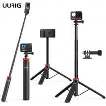 UURIG 130cm Extendable Selfie Stick Tripod Stand Handle Grip for GoPro 12 11 10 9 8 Insta360 X4 DJI OSMO Action 3 4 Accessories