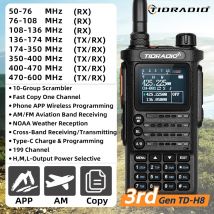 Radiotelefon TIDRADIO TD H8 10W 3. generacji, profesjonalny, dalekiego zasięgu, radiotelefon ratunkowy, przenośny, dwukierunkowy odbiornik, wyszukiwanie, powtarzacze