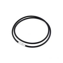 Leder Halsband Schwarz PU Seil Kette Halskette für Männer Jungen Edelstahl Verschluss Frau Schmuck Dropshipping 40cm 55m 60cm