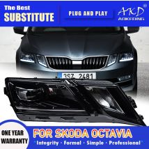 AKD lampa czołowa dla Skoda Octavia LED reflektor 2018-2020 reflektory Octavia DRL kierunkowskazy światła drogowe soczewki projektora anioła oka
