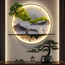 Immagine moderna 3D con lampada LED Paesaggio cinese per interni Lampada da parete creativa Immagine Decor Home Living Bedroom Studio