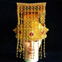 Goldener chinesischer Kaiserhut für Erwachsene, Tang-Han-Dynastie, Vintage, der Jade-Kaiser aus China, Hüte, König, Cosplay