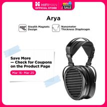 HIFIMAN Arya Auriculares de Tamaño Completo, Planos, Magnéticos, para Audiófilos, Ajustables, Versión con Imanes Ocultos