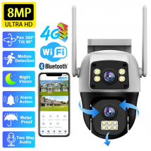 V380 Pro WiFi Kamera Outdoor Dual Objektiv Dual Screen Drahtlose Überwachung Menschliche Erkennung Sicherheit Schutz PTZ IP 4G Kameras