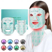 8-Farben-LED-Gesichtsmaske mit Hals, rotes Licht, Nahinfrarot-Therapie, Schönheitsmaske, Anti-Aging, Hautverjüngung, Heben, Straffen