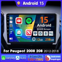 Android 15 Navigation Multimedia Player Für Peugeot 2008 208 Serie 2012 2013 2014 - 2018 Carplay Auto Stereo BT video auto radio