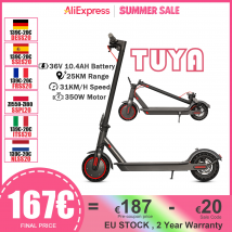 JUICEASE TUYA Scooter Elettrico 25KM Gamma 36V 10.4Ah 31KM/H 350W Motore di Potenza Smart APP 8.5 Pollici Pieghevole Per Adulti Kick Escooter