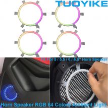 4PCS LED Symphonie Auto Audio Horn Lautsprecher 64 Farben Innen Umgebungs Atmosphäre App Control Tür Lichter Schmücken 210 Modi